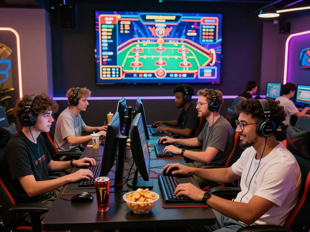 Online gaming community at https://okwin68.net/ engaging in thrilling casino games with vibrant atmosphere.