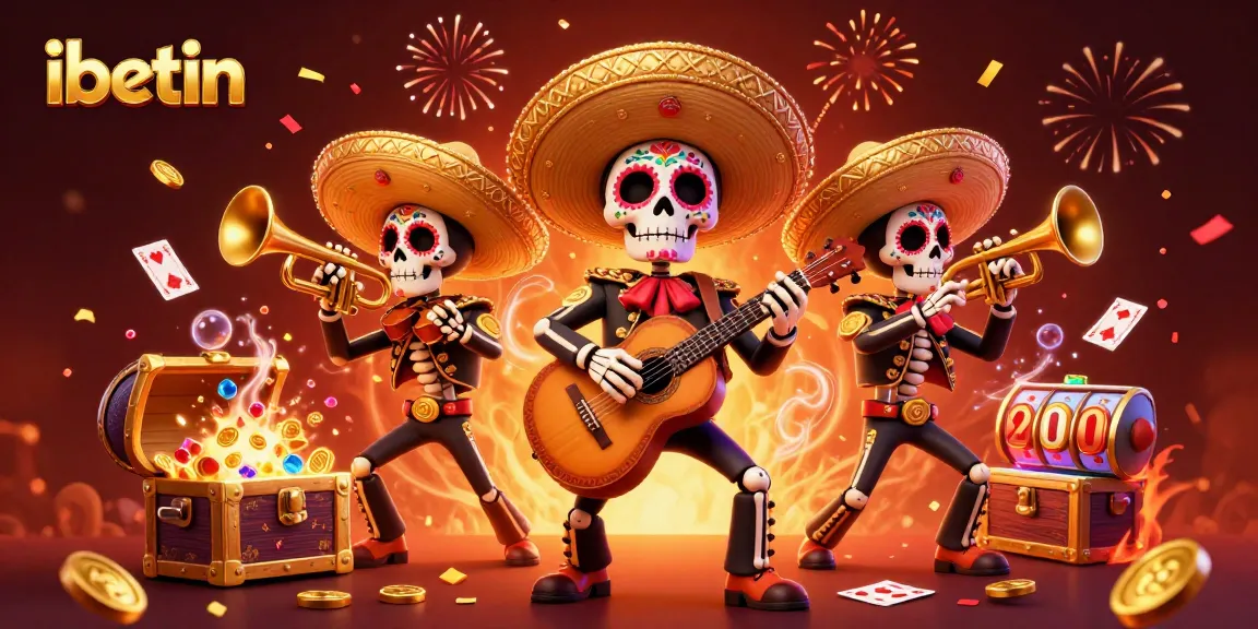 Bet and win at Ibetin's lively online casino, featuring vibrant 3D mariachi characters.