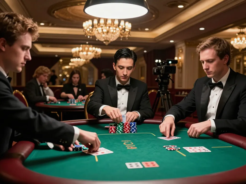 MM88 poker game in a luxury casino setting, highlighting strategic gameplay and engaging atmosphere.