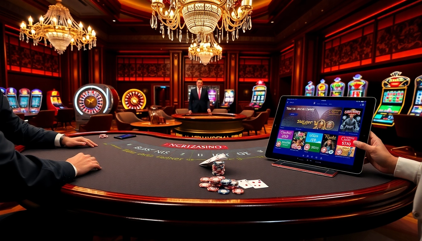 Players engaged in high-stakes blackjack at NK88, showcasing excitement and luxury.