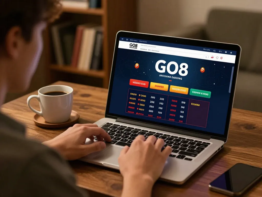 Experience GO8 online gaming with strategic betting insights in a cozy home setting.