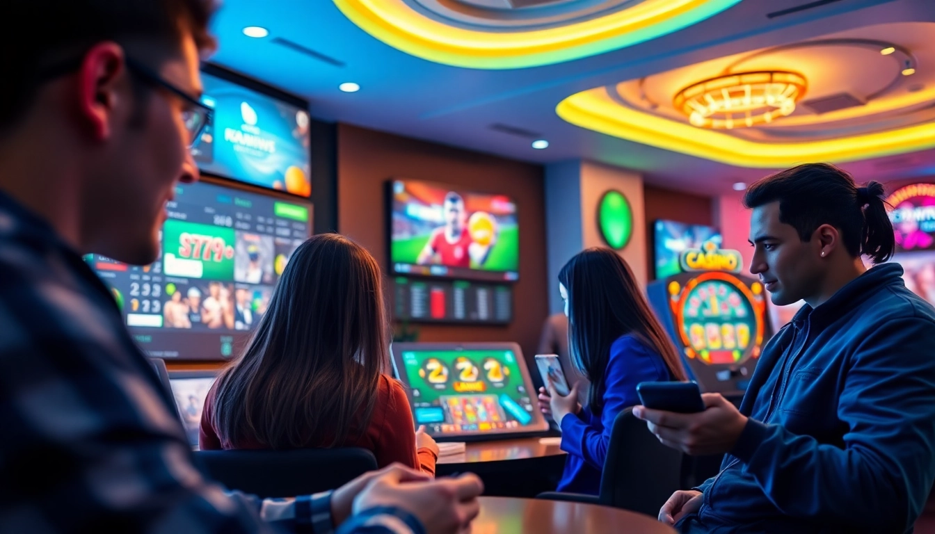 Engaging online gaming scene showcasing new88go.com betting options, vibrant graphics, and players interacting.