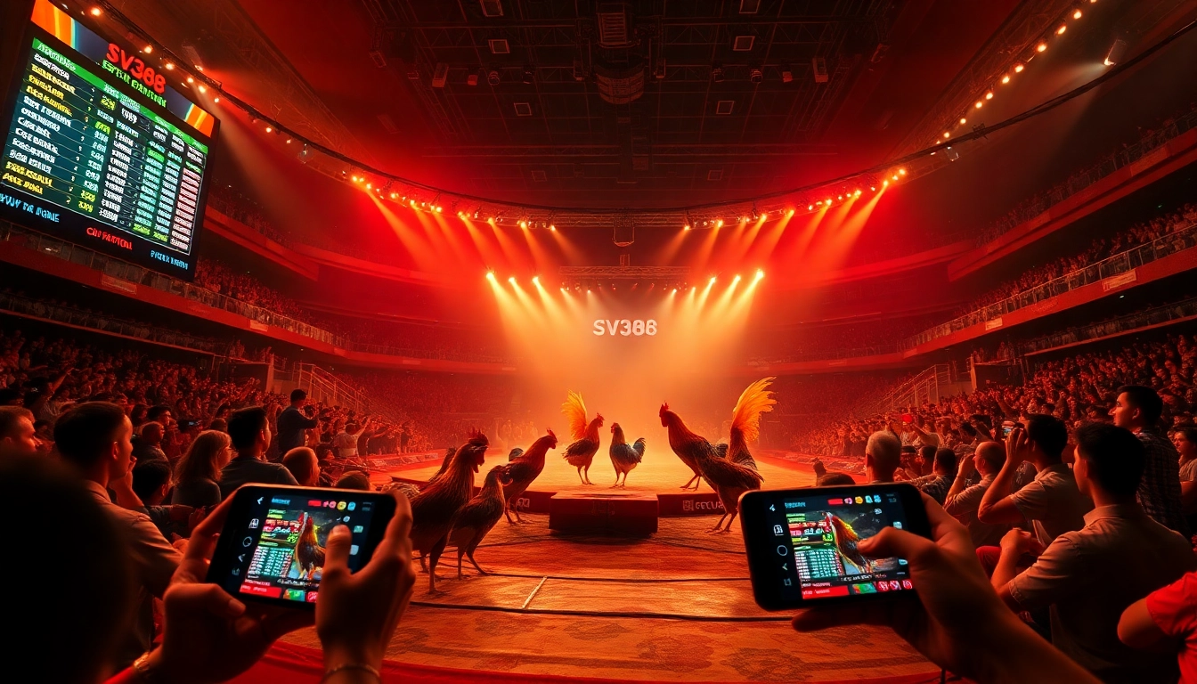 Experience the thrill of live cockfighting at sv368win.live, with a dynamic online betting arena and vibrant spectators.