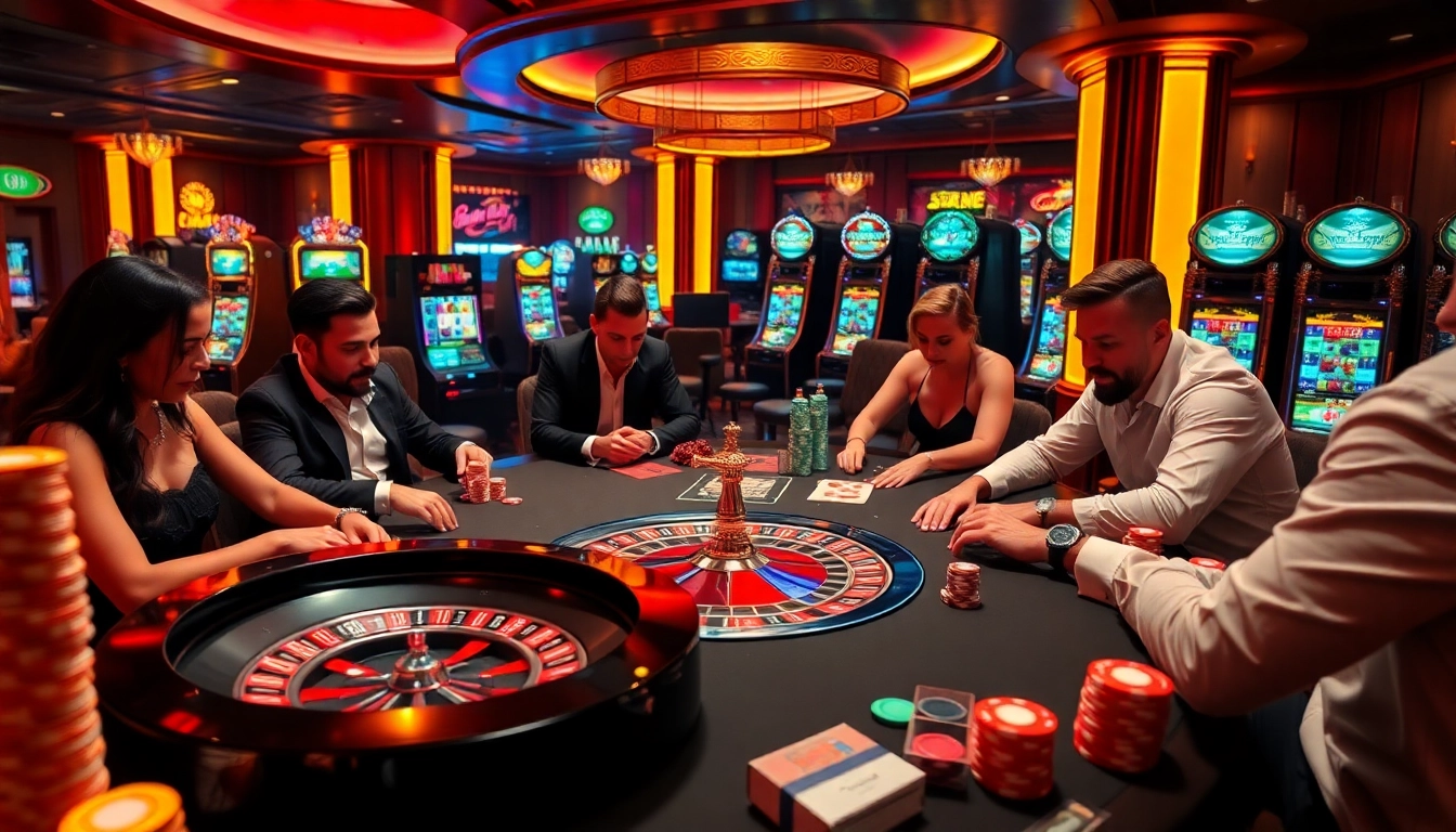 Gamblers enjoying an exhilarating poker game at a luxurious casino table on 8day.cn.com.
