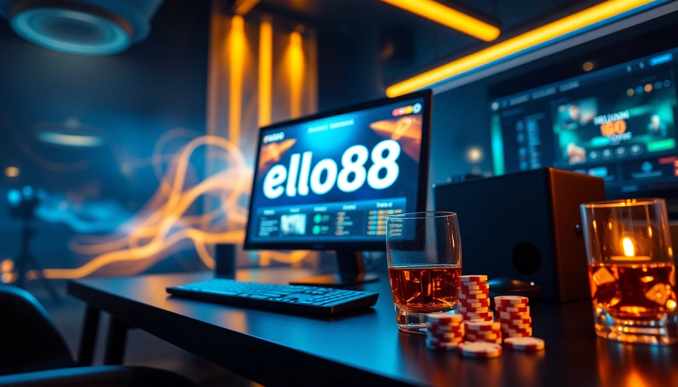 Exciting online gambling scene showcasing hello88win.live interface with luxurious gaming elements.