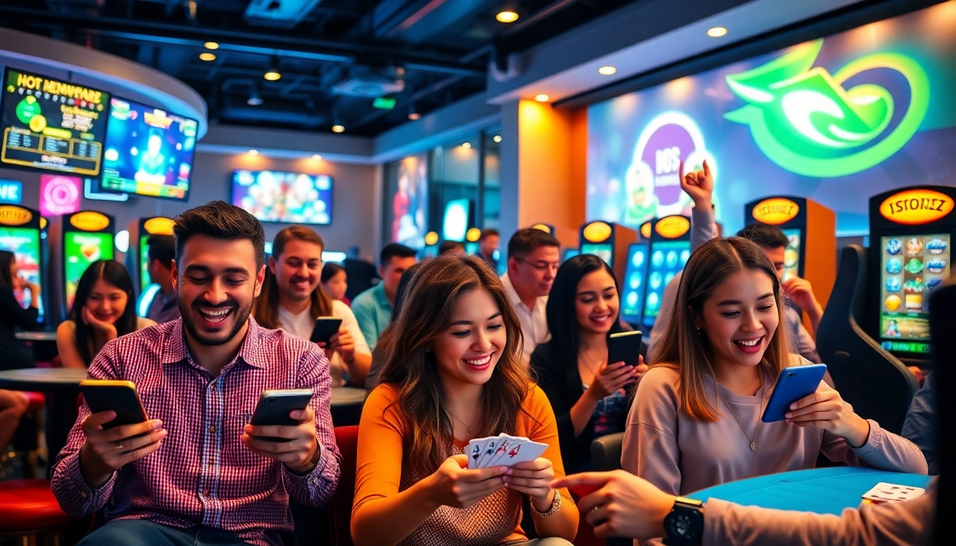 Exciting online betting scene at sbobet.dance with diverse players enjoying poker and casino games.